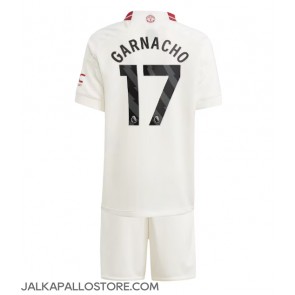 Manchester United Alejandro Garnacho #17 Kolmaspaita Lapsille 2023-24 Lyhythihainen (+ shortsit)